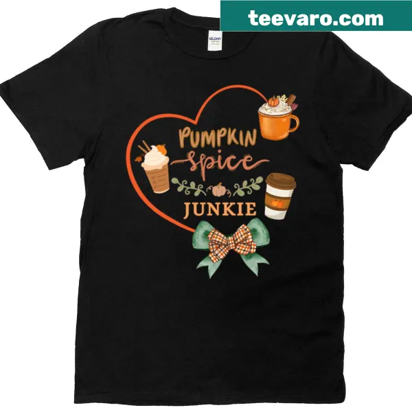 T-shirt featuring a heart design and text for pumpkin spice lovers