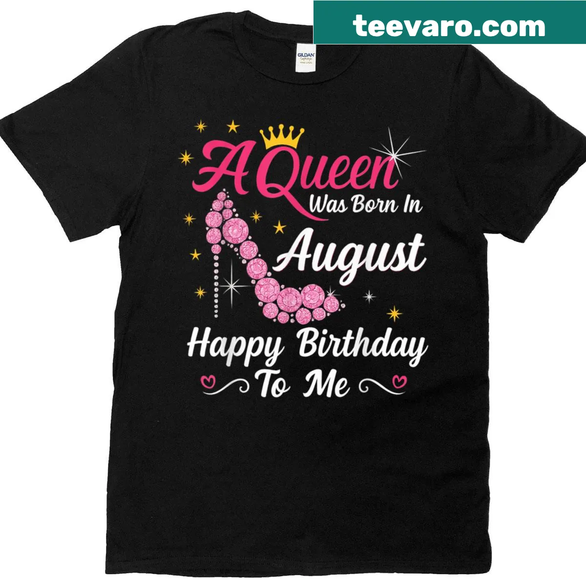 Vintage-style tee with the text 'Queen Born In August' — on a men's t-shirt