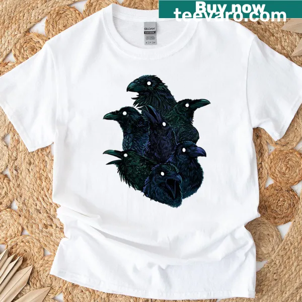 Raven pattern design on a stylish boxy T-shirt