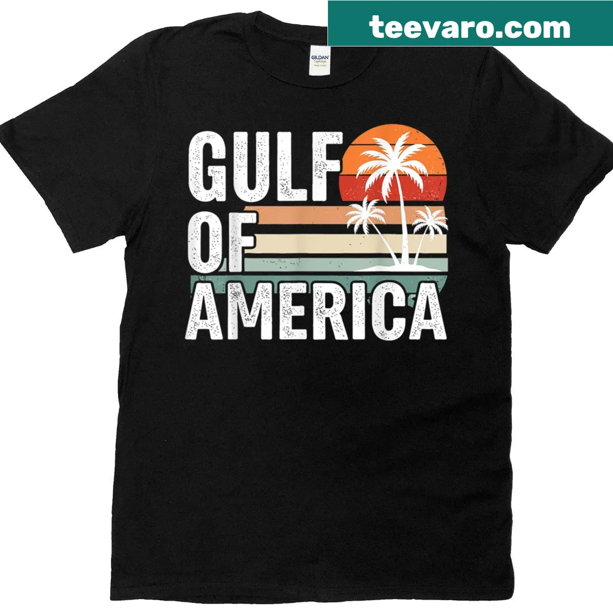 Vintage Gulf Of America beach graphic T-shirt — on a men's t-shirt