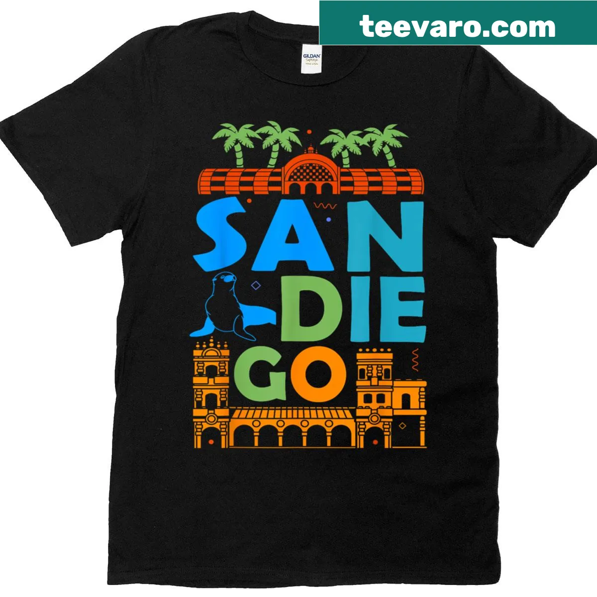 Vintage San Diego souvenir T-shirt with a classic design — on a men's t-shirt