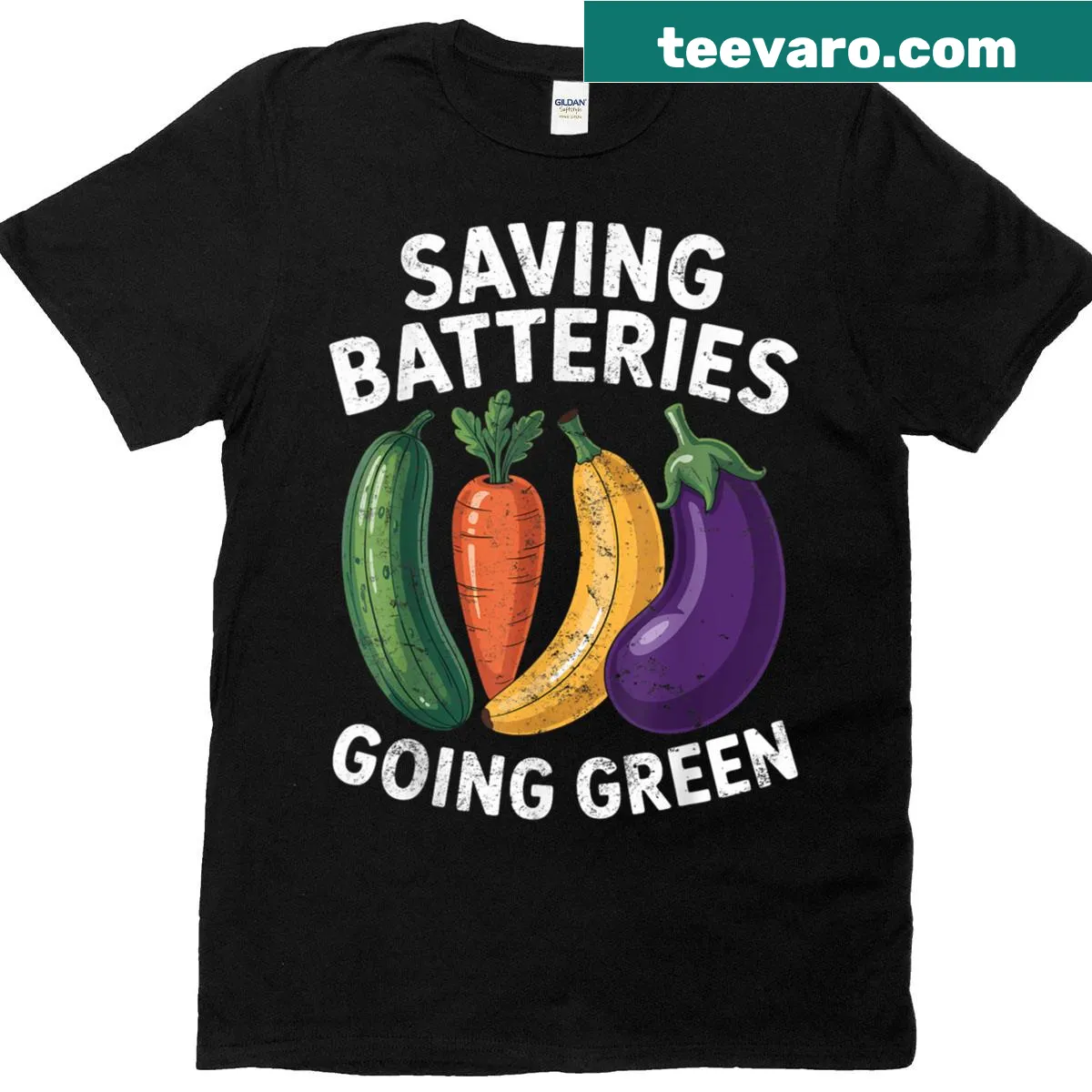 Funny t-shirt with a cheeky phrase about saving energy and going green — on a men's t-shirt