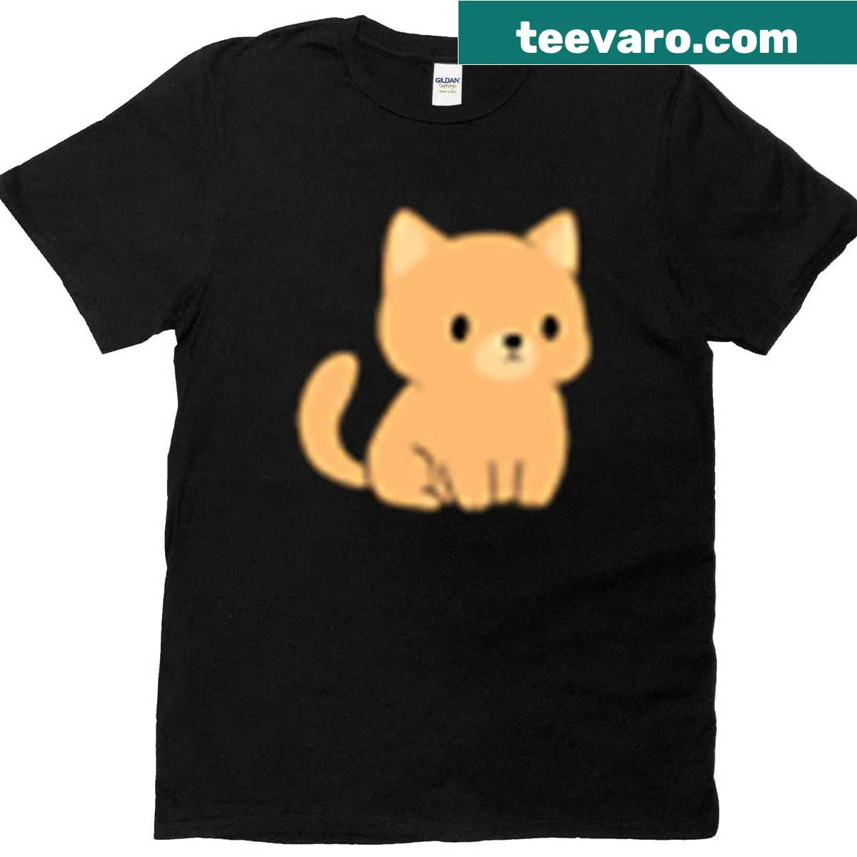 Cute t-shirt featuring a Shiba Inu puppy design — on a men's t-shirt