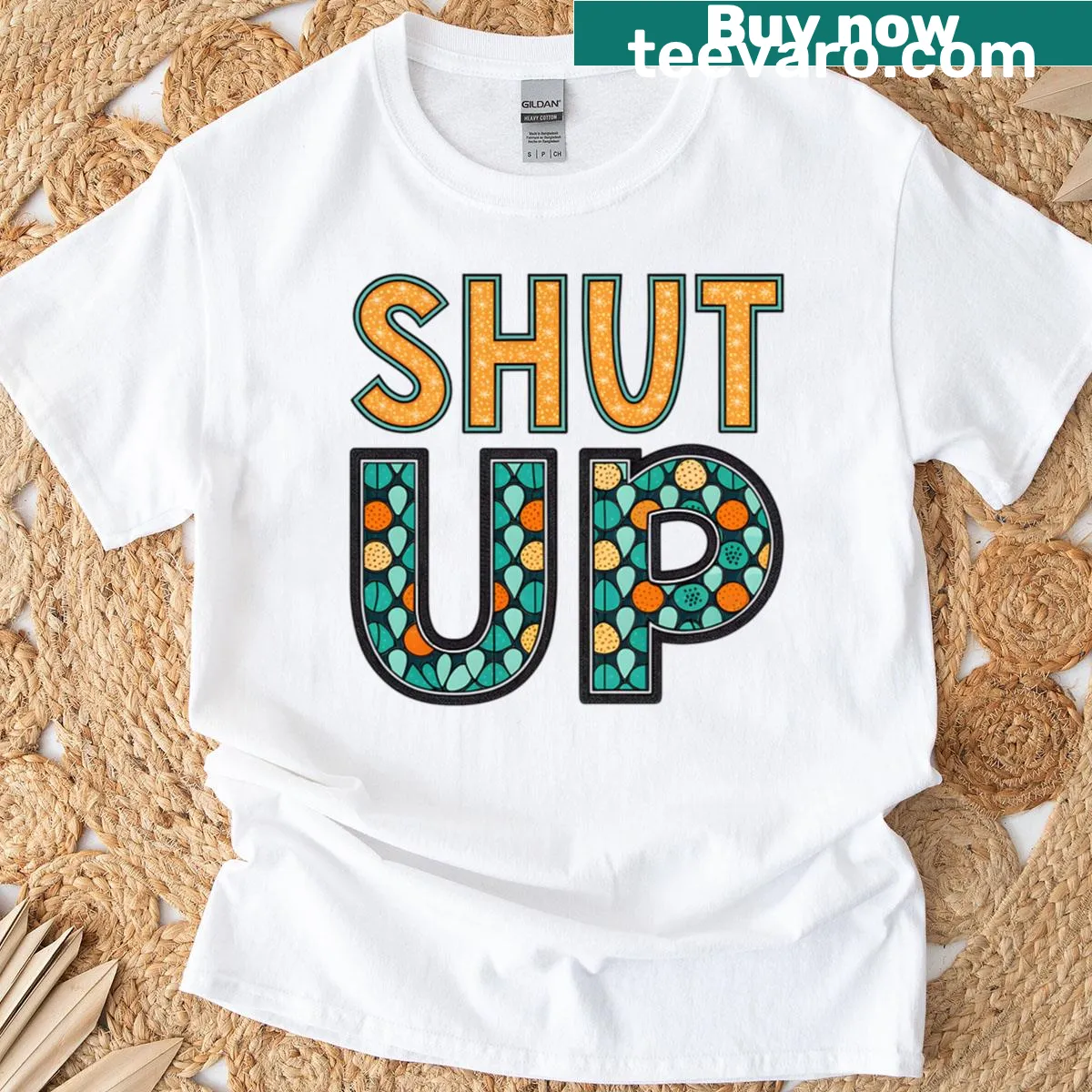 Simple text graphic t-shirt with bold statement — on a men's t-shirt