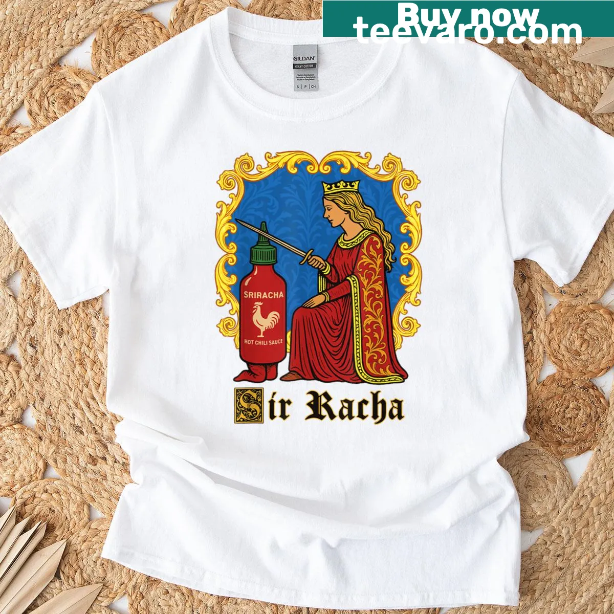 Cartoon pun design T-shirt for spicy sauce lovers — on a men's t-shirt