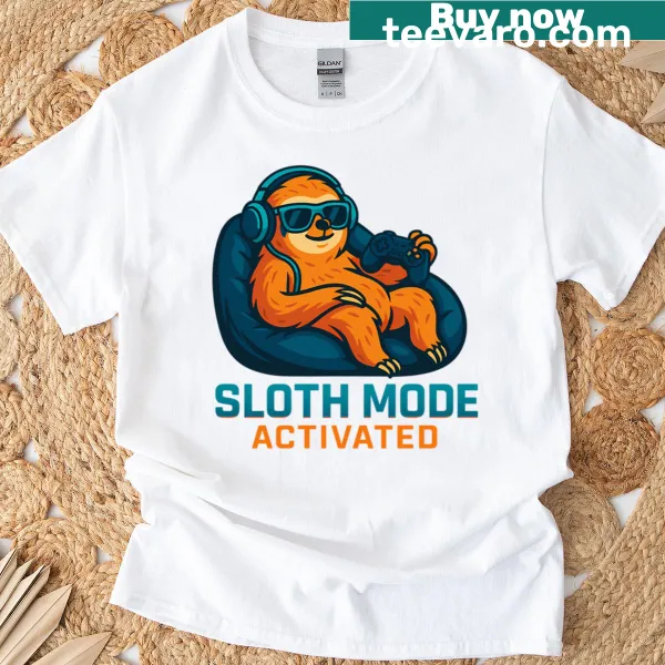 Gamer Sloth graphic with Sloth Mode Activated text