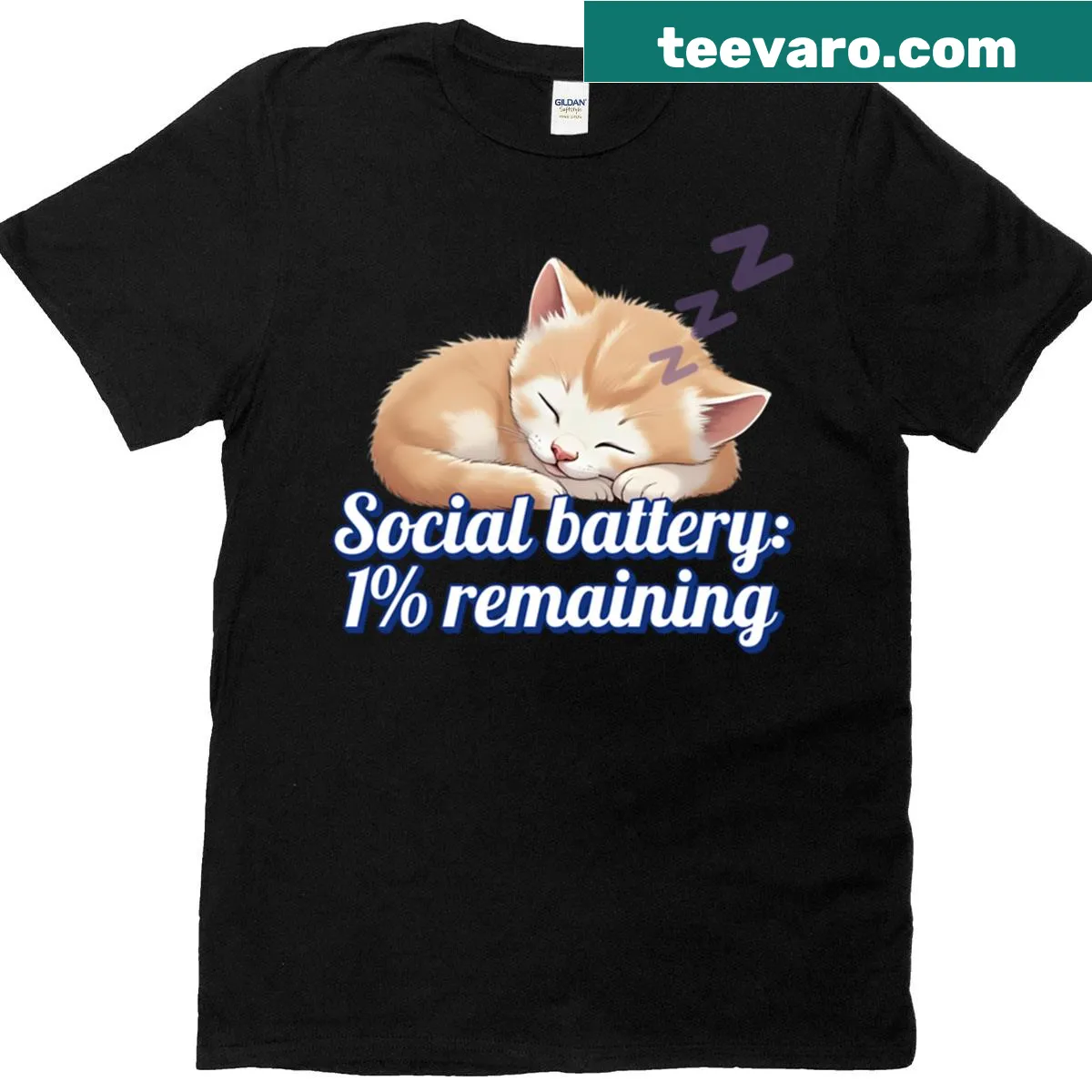 Minimalist t-shirt with social battery quote — on a men's t-shirt