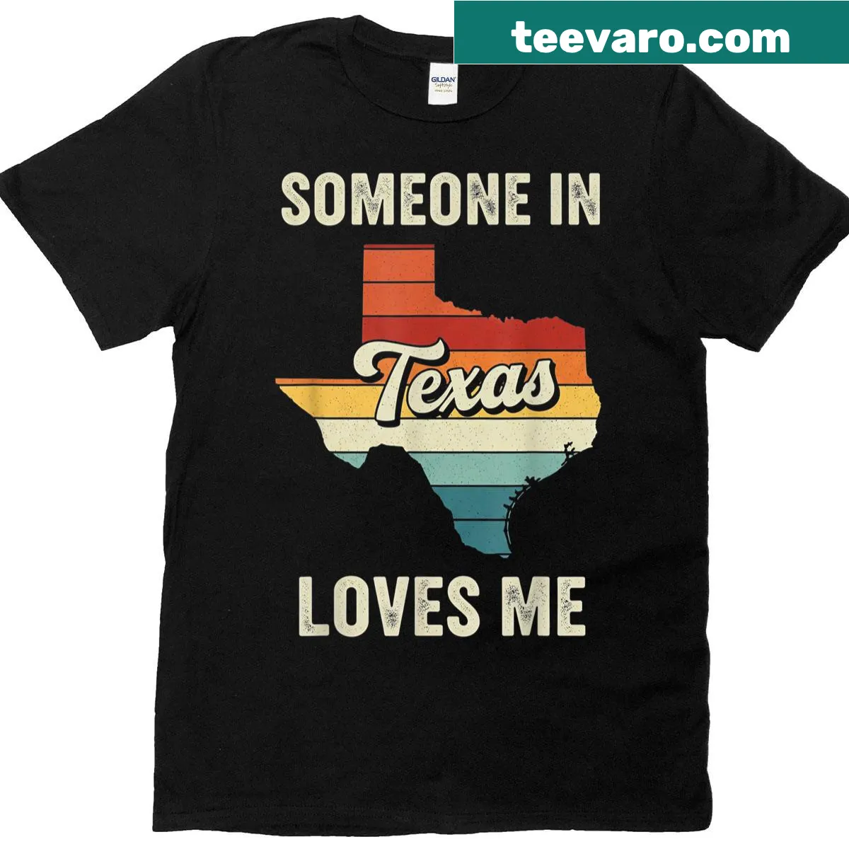 Retro Texas vintage t-shirt with the phrase 'Someone In Texas Loves Me' — on a men's t-shirt