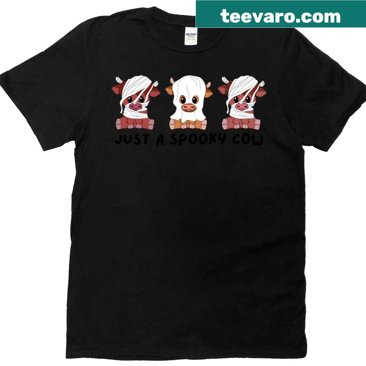 Ghost cow graphic t-shirt for farm animal lovers — on a men's t-shirt