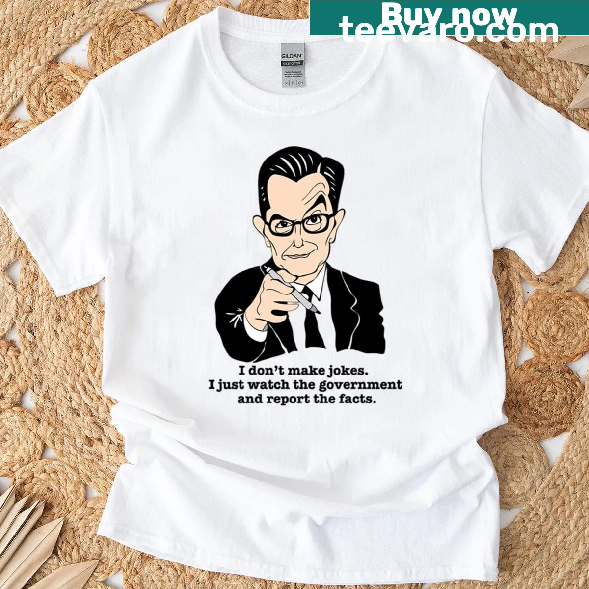 Fan art of Stephen Colbert on a T-shirt — on a men's t-shirt