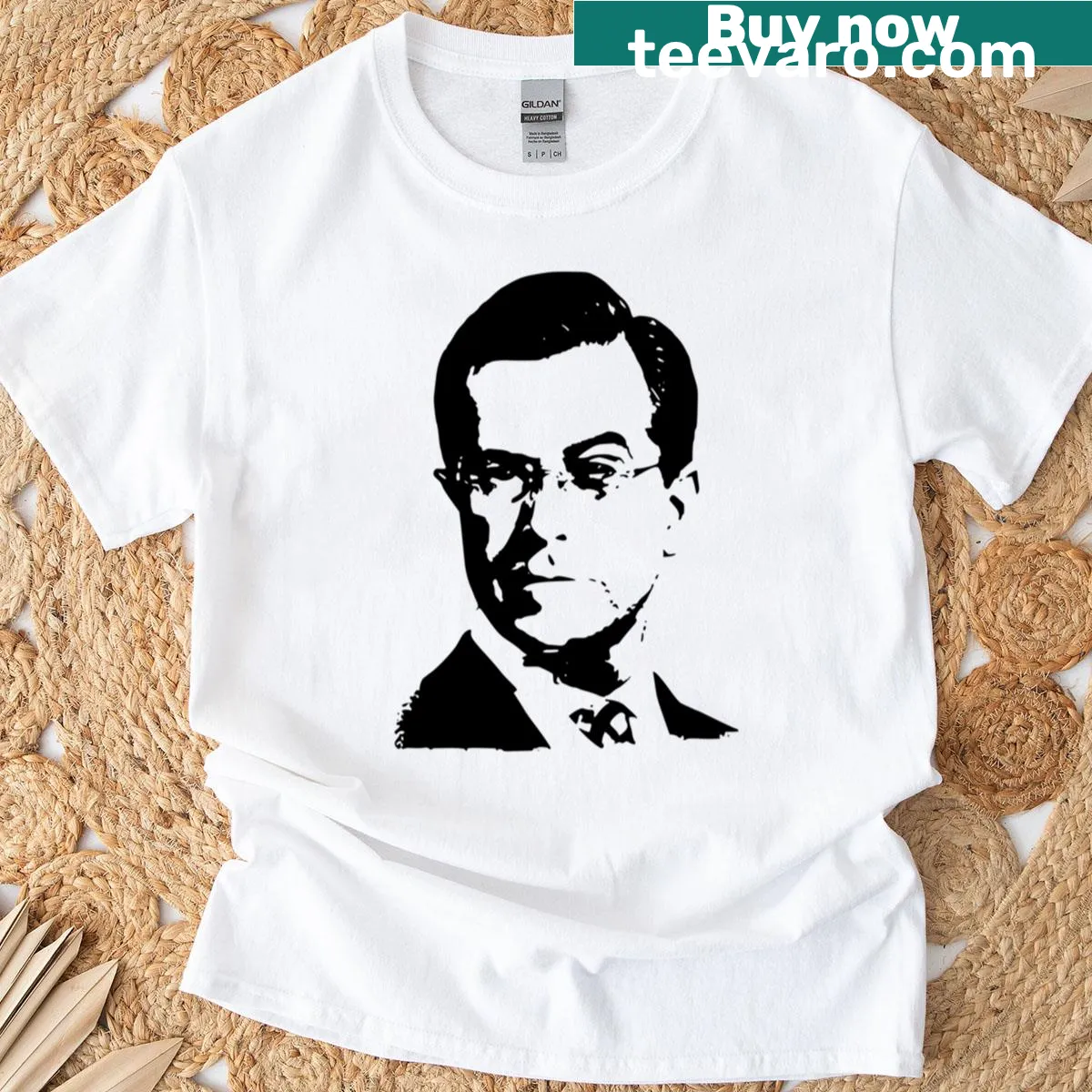 Pop art portrait of Stephen Colbert on T-shirt — on a men's t-shirt