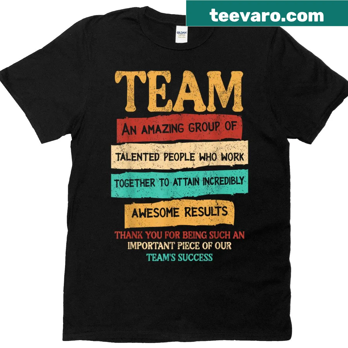 Vintage team definition t-shirt featuring talent slogan — on a men's t-shirt