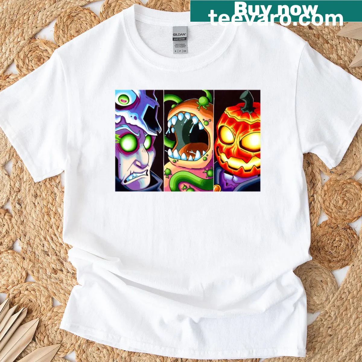 Team Fortress 2-themed Halloween graphic on a T-shirt — on a men's t-shirt