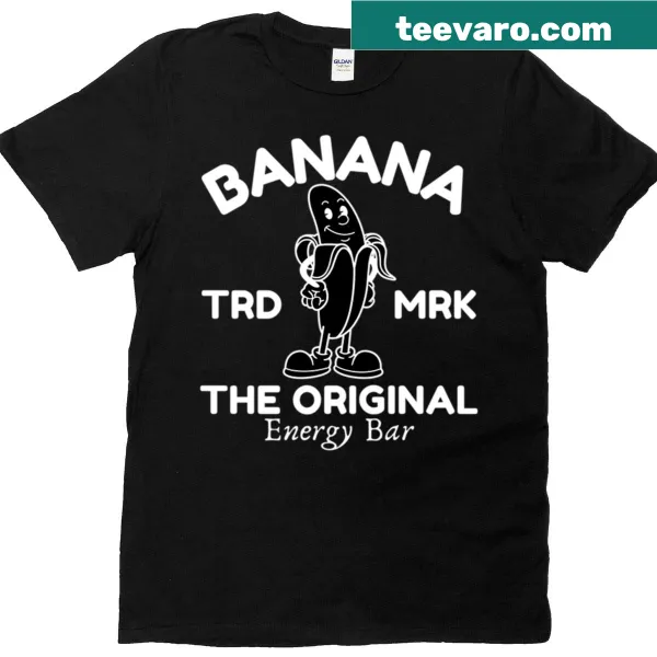 Funny t-shirt featuring a banana as the original energy bar