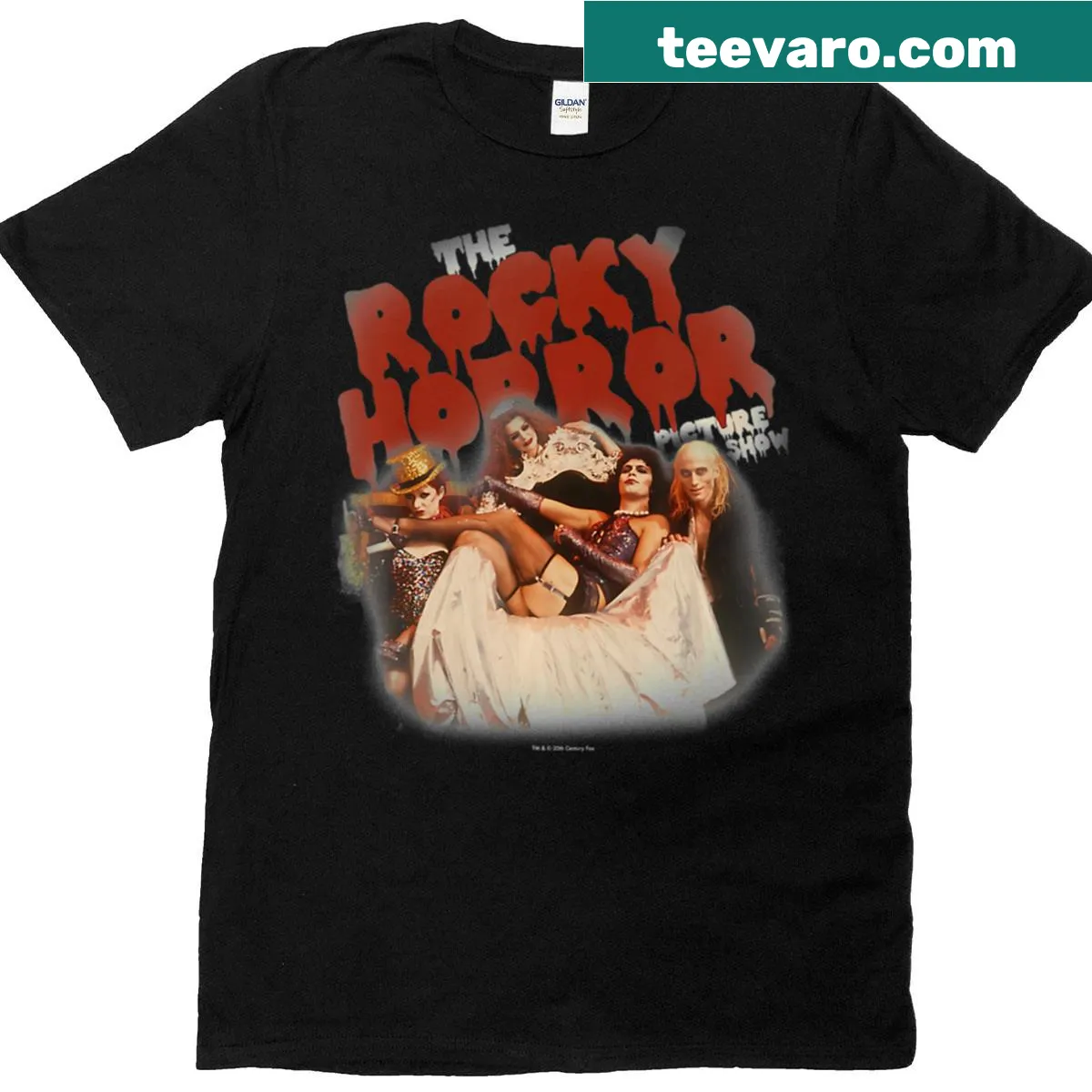 Rocky Horror Picture Show group shot logo on T-shirt — on a men's t-shirt