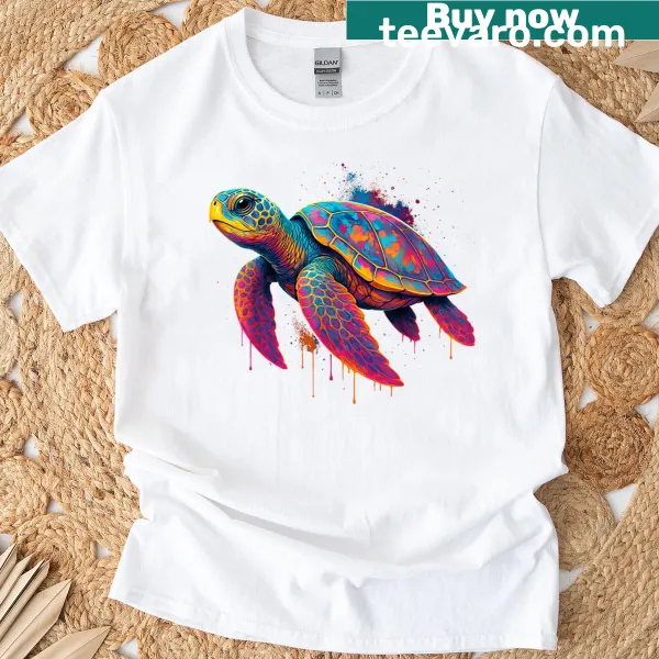 T-shirt featuring a cute turtle illustration for ocean lovers
