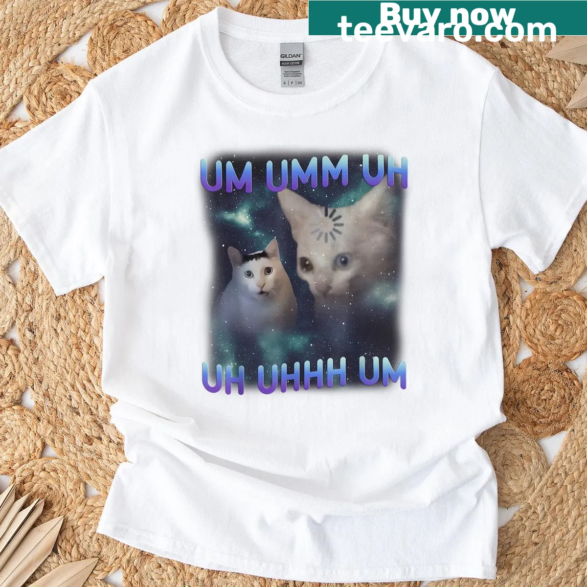 Funny T-shirt featuring a cat meme and loading graphic for cat lovers — on a men's t-shirt