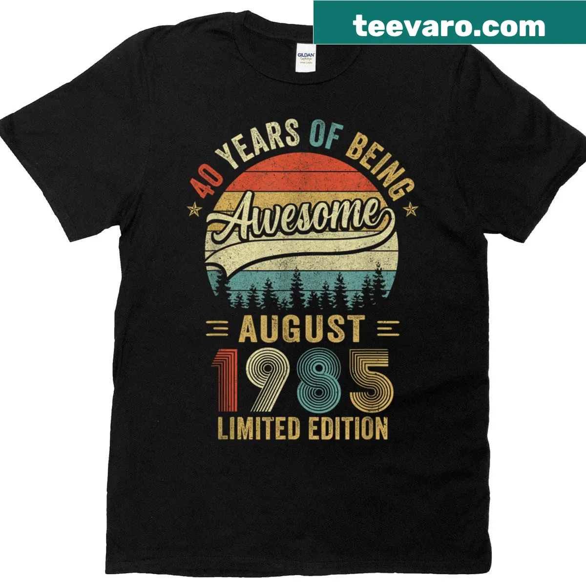Vintage 1985 old 40th birthday t-shirt — on a men's t-shirt