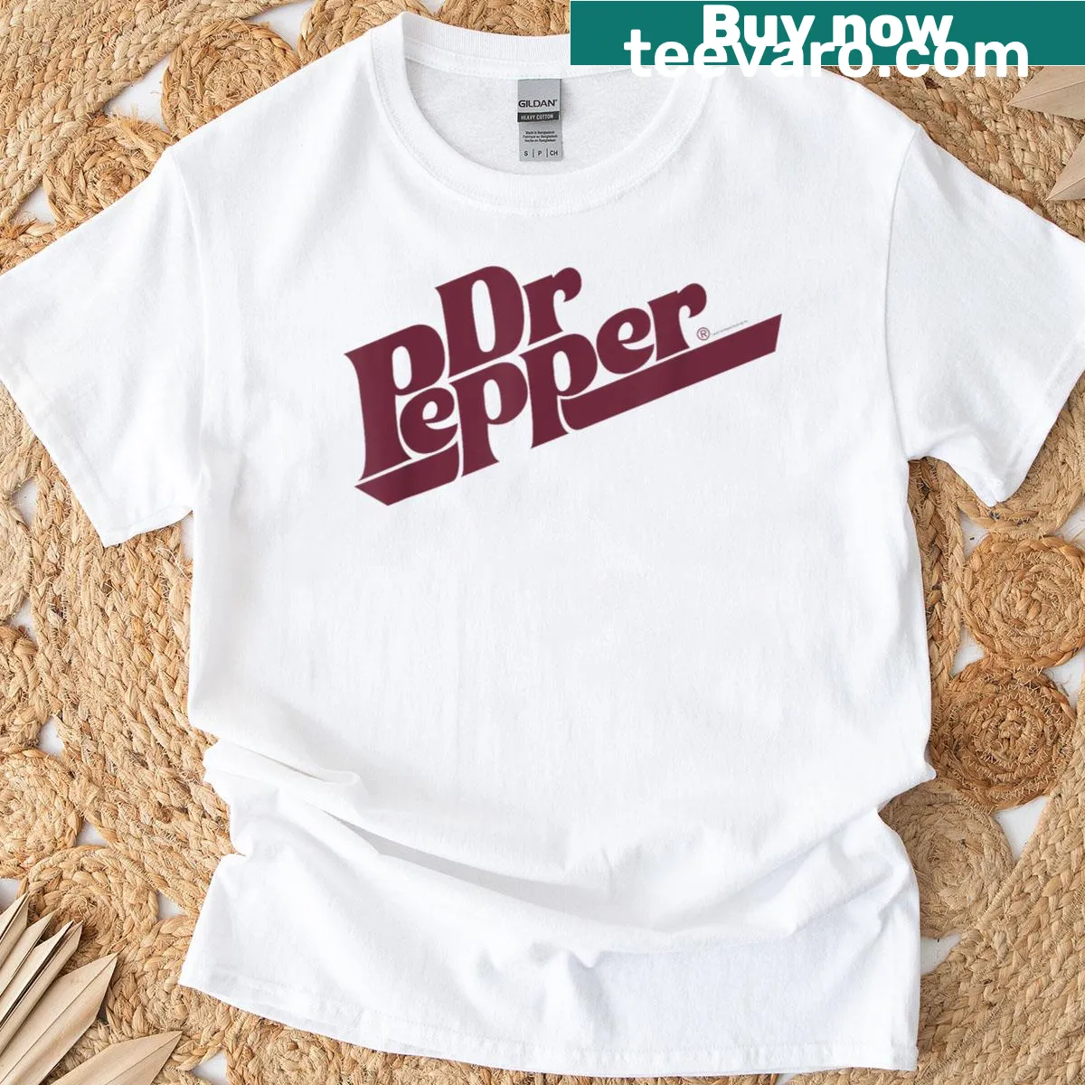 Retro style T-shirt with a vintage diagonal soda label design — on a men's t-shirt