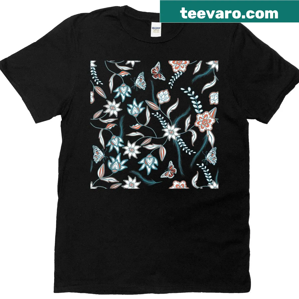 Vintage distressed t-shirt with a boho wildflower graphic — on a men's t-shirt
