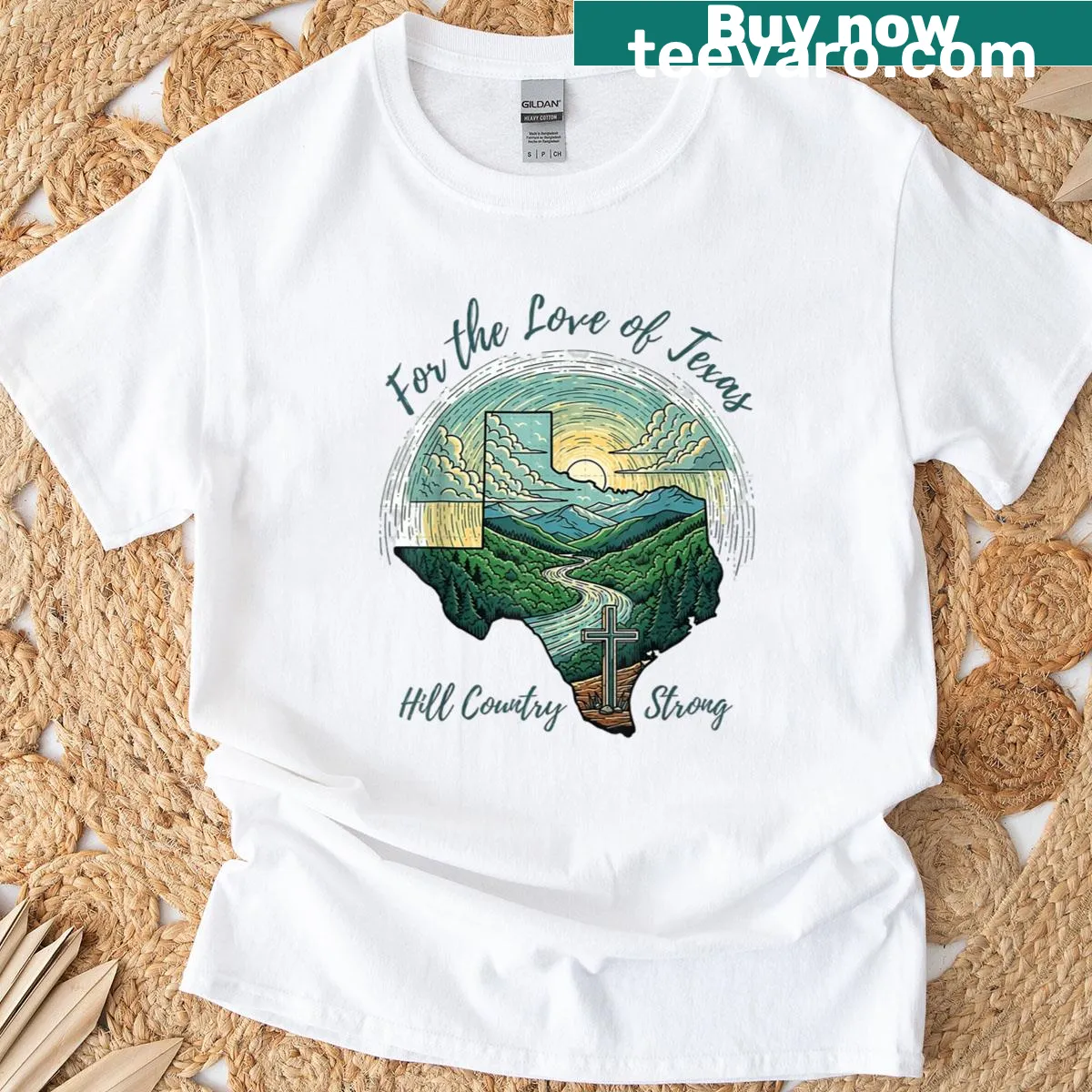 Vintage T-shirt celebrating the Texas Hill Country — on a men's t-shirt