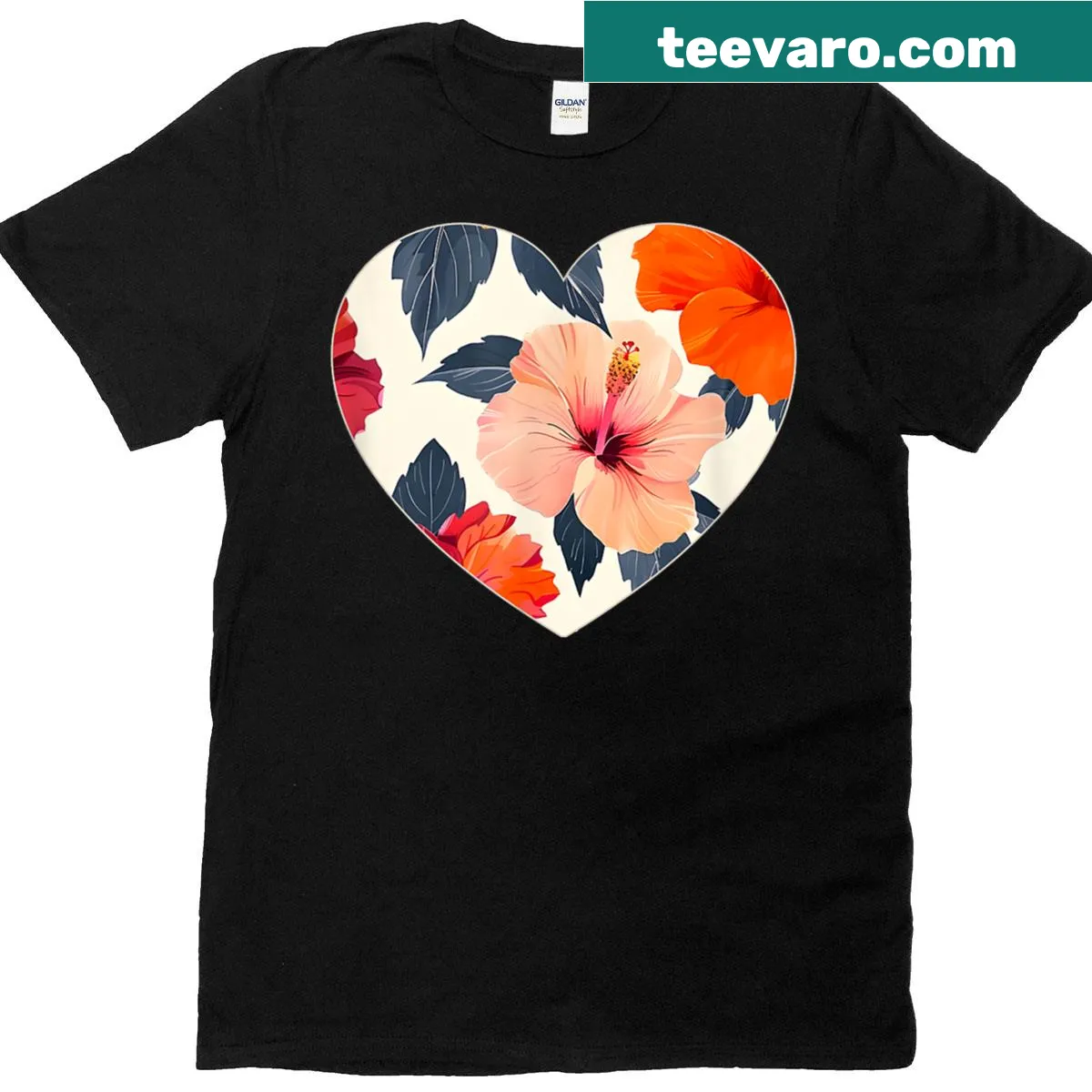 Minimalist hibiscus floral graphic on a vintage t-shirt — on a men's t-shirt