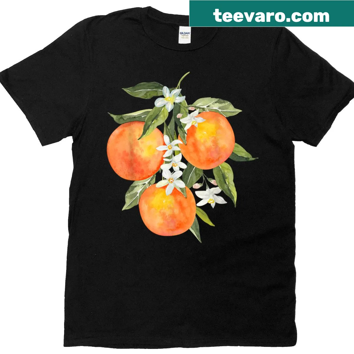 Pastel drawing of oranges on vintage T-shirt — on a men's t-shirt