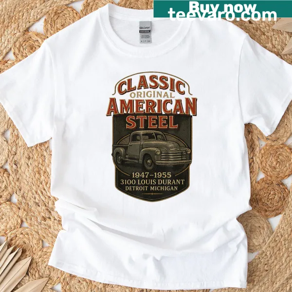 Vintage 1940s pickup truck graphic on a distressed T-shirt