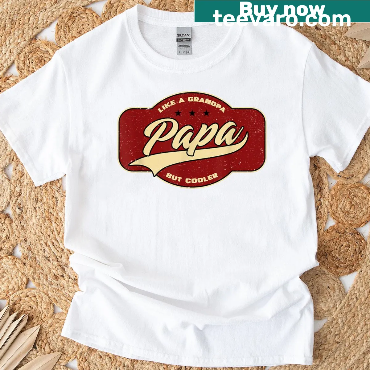 Vintage style t-shirt for Papa with humorous slogan — on a men's t-shirt