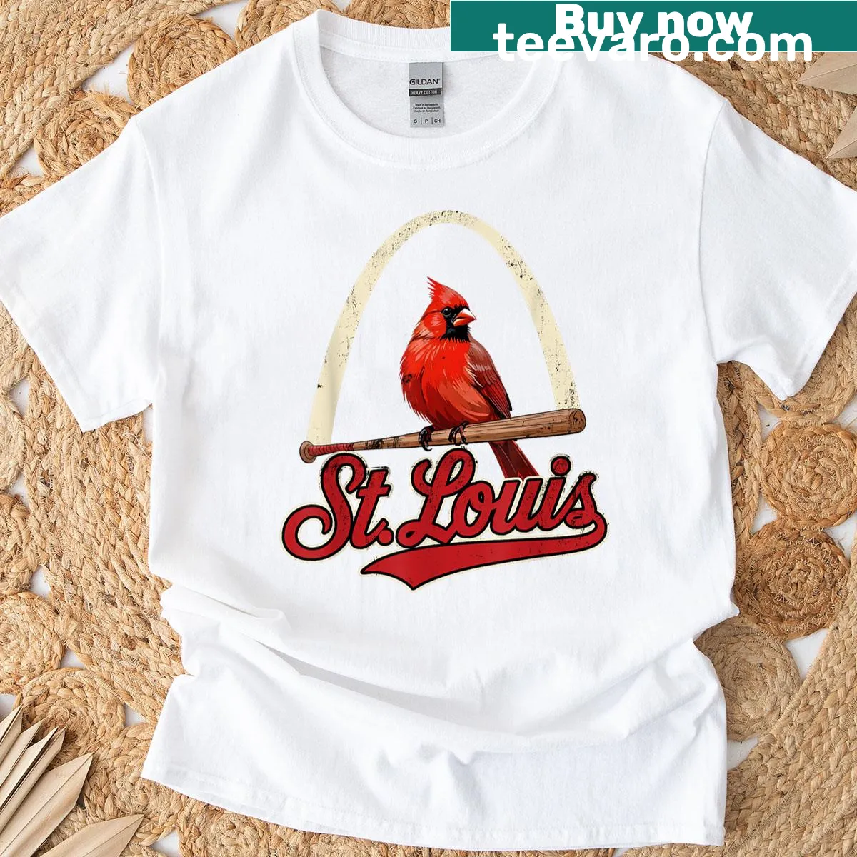 Distressed St. Louis graphic t-shirt for game days — on a men's t-shirt