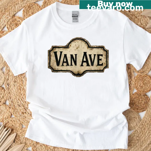 Vintage T-shirt with a graphic of a classic van avenue sign