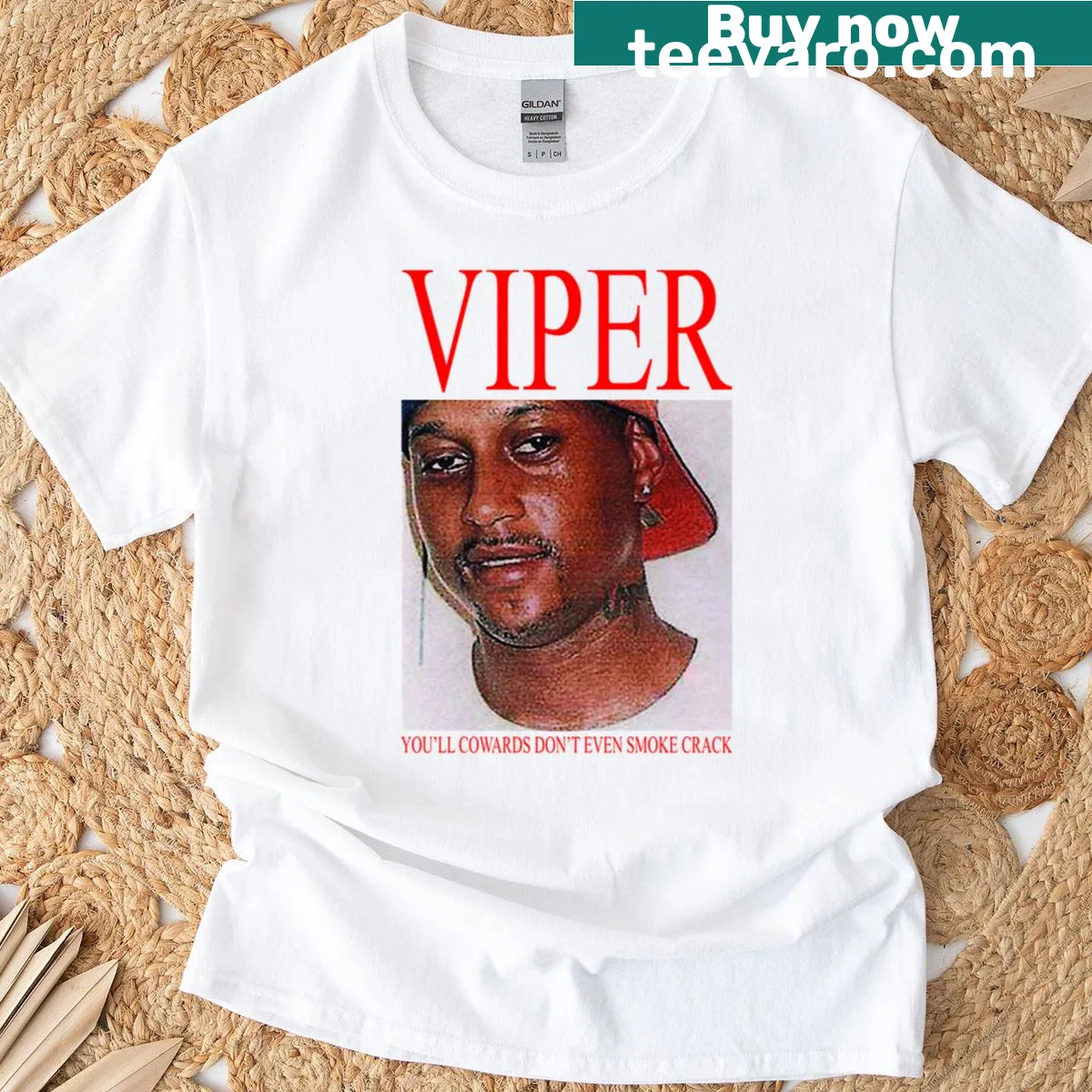 Edgy T-shirt with humorous graphic and bold statement — on a men's t-shirt