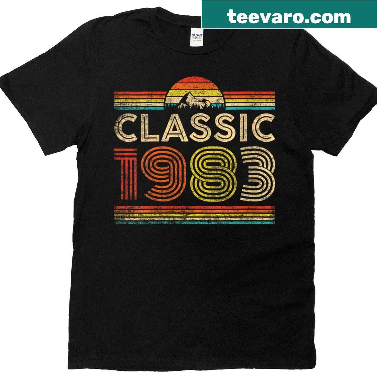 Vintage t-shirt for women celebrating the year 1983. — on a men's t-shirt