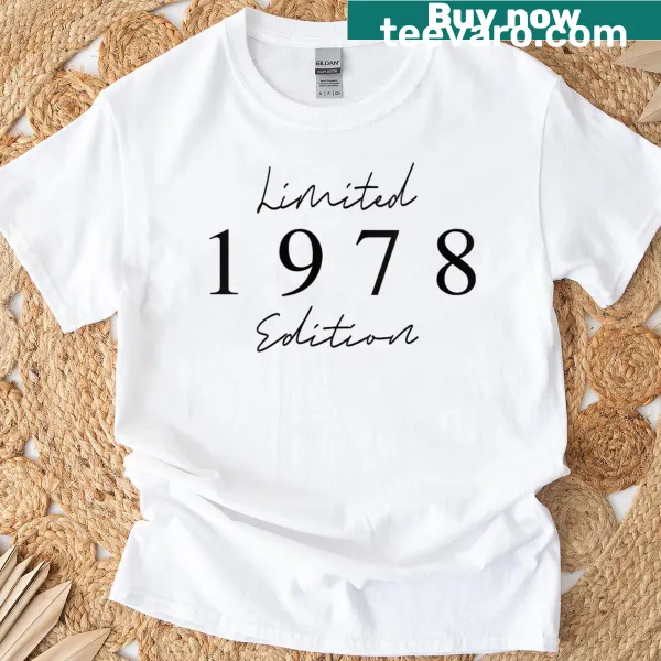 Vintage birthday shirt celebrating 1978 with bold text