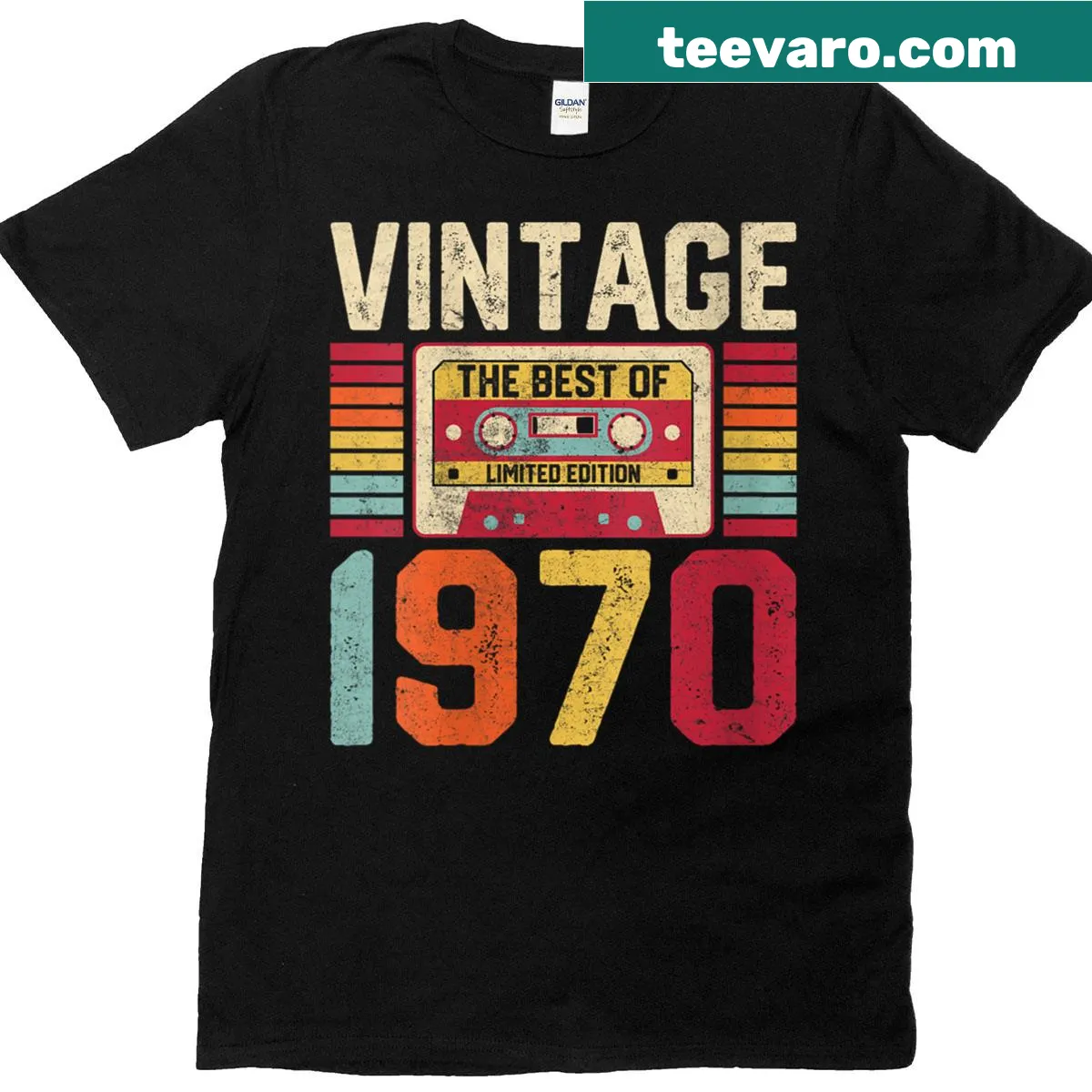 Vintage-style 1970 limited edition 55th birthday tee — on a men's t-shirt