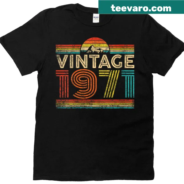 Vintage distressed T-shirt featuring the year 1971 in retro font