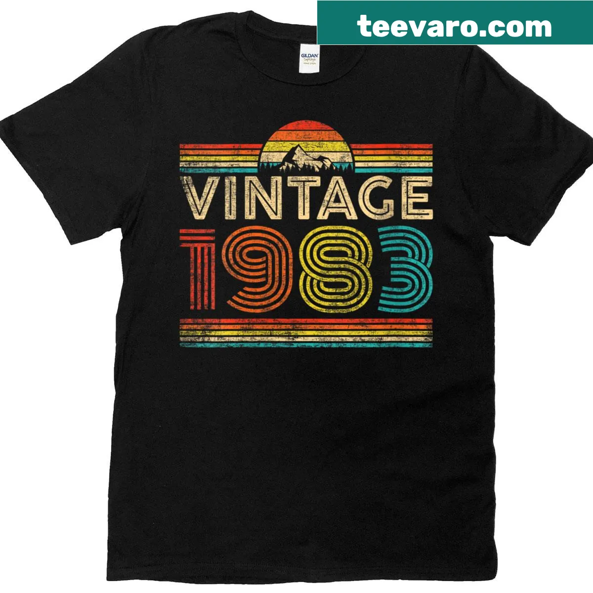 Vintage t-shirt celebrating the year 1983 — on a men's t-shirt