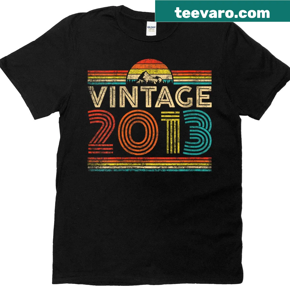 Vintage 2013 birthday T-shirt for men and women — on a men's t-shirt