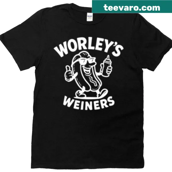 Oversized T-shirt featuring playful cartoon weiner dogs