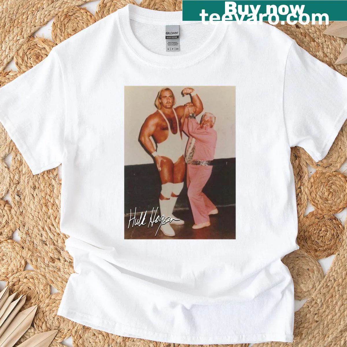 Minimalist art tee featuring Young Hogan Freddi's signature — on a men's t-shirt