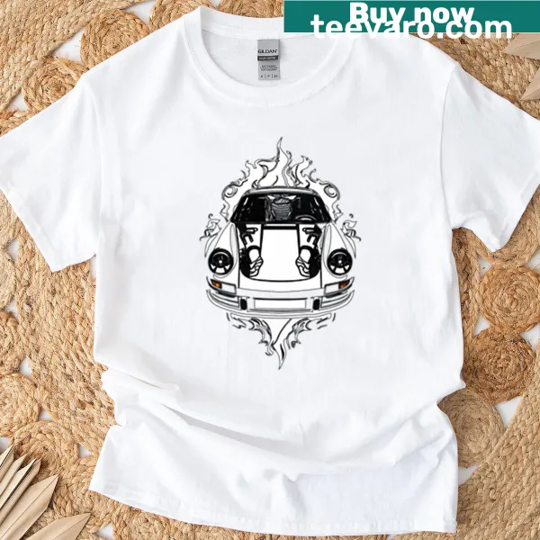 Vintage-style shirt with an old car design representing air-cooled sports cars