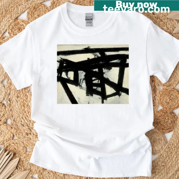 Abstract typography inspired by Franz Kline on T-shirt