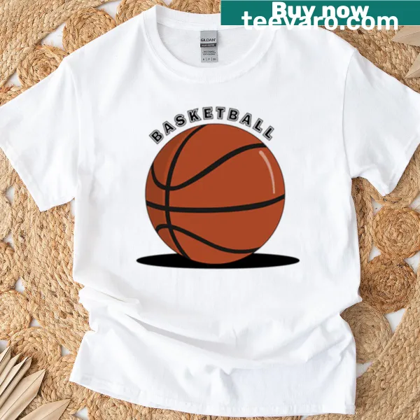 Minimalist basketball-themed text t-shirt