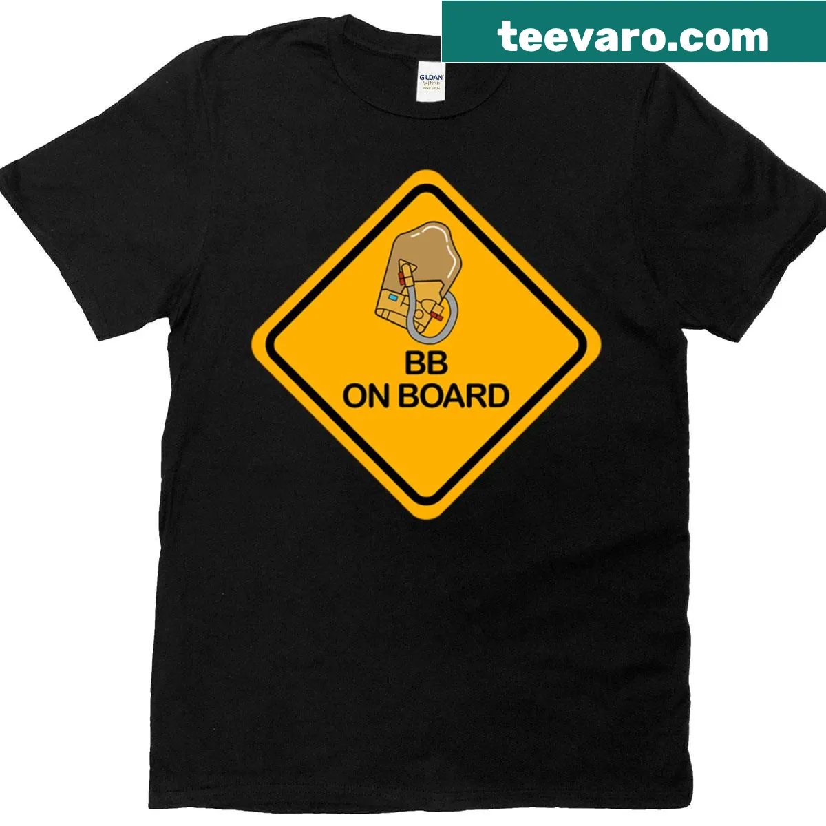 Funny teacher T-shirt with 'Bb On Board' slogan in bold typography. — on a men's t-shirt