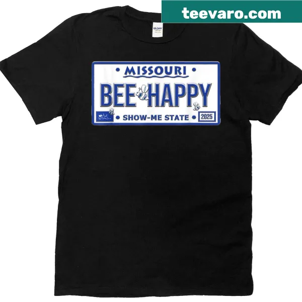 Cute bee graphic T-shirt with Missouri license plate design