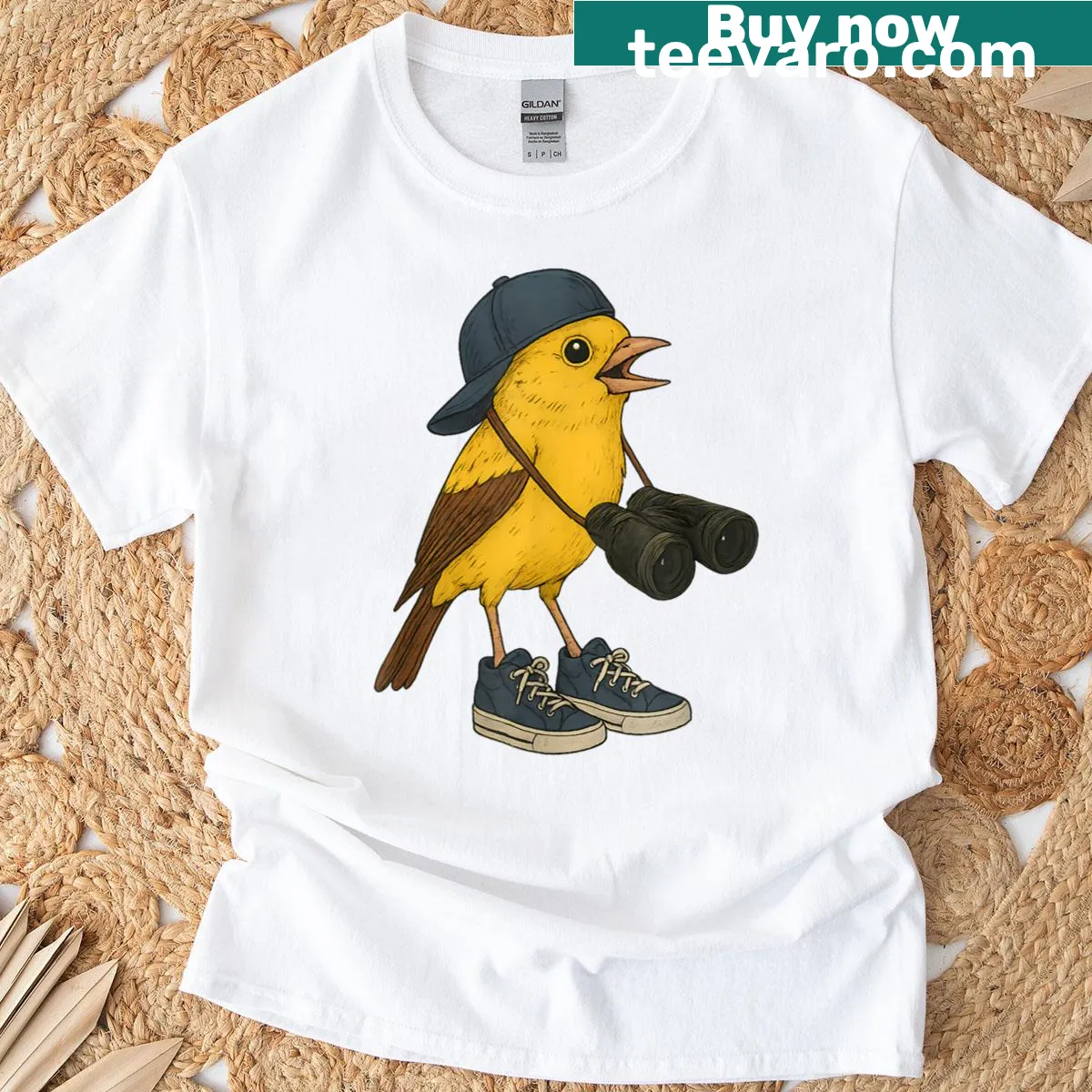 Funny T-shirt celebrating birding and bird watching — on a men's t-shirt