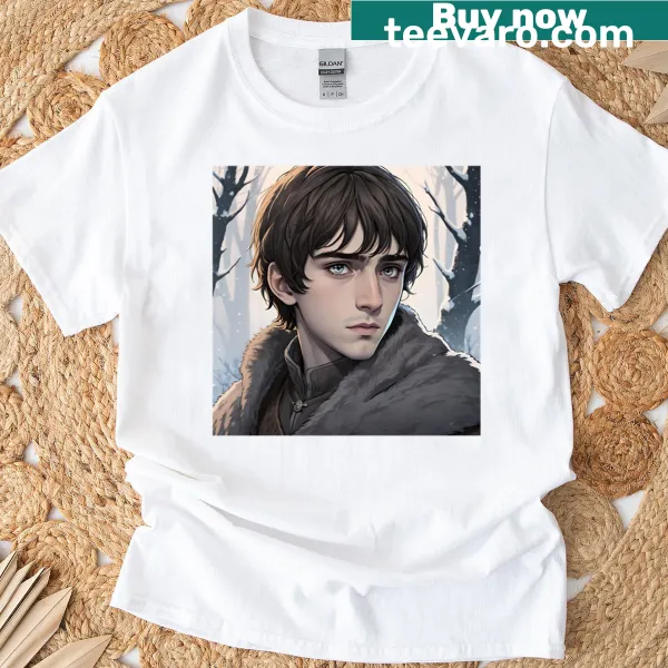 Anime styled Bran Stark graphic T-shirt