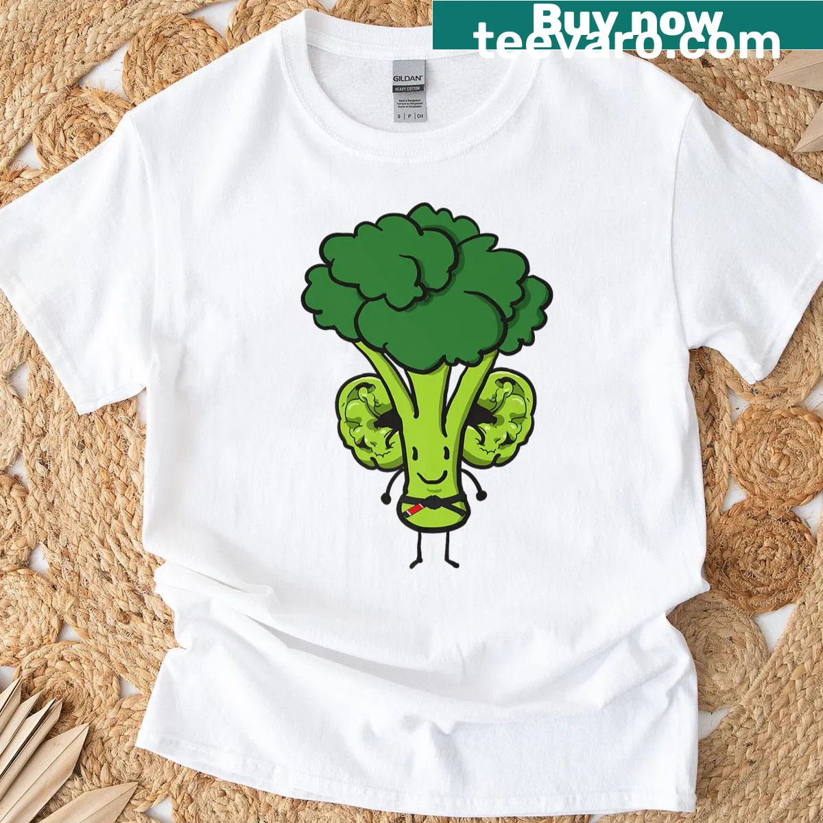 Funny tee featuring an illustration of a man with cauliflower ears and Brazilian Jiu-jitsu themes. — on a men's t-shirt