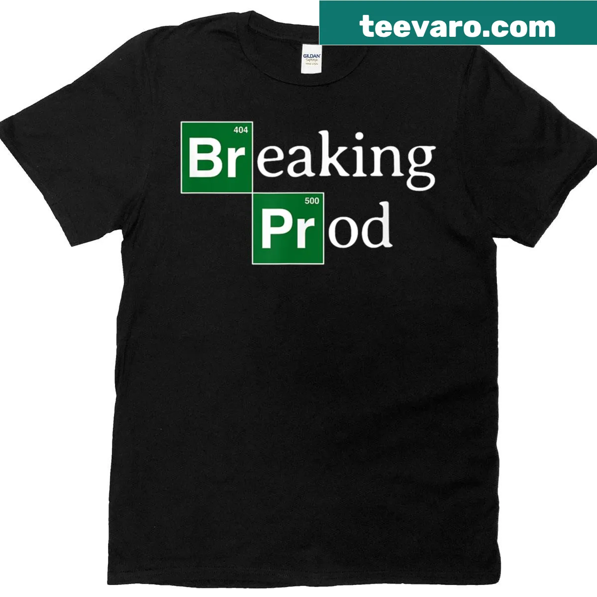 Funny t-shirt for developers with 'Breaking Prod' text — on a men's t-shirt