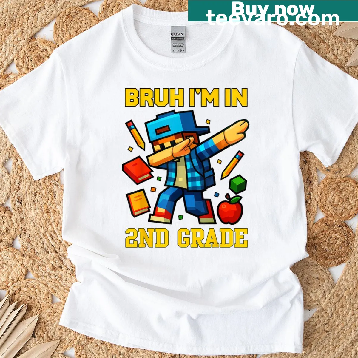 Funny dabbing cartoon design for 2nd-grade boys — on a men's t-shirt